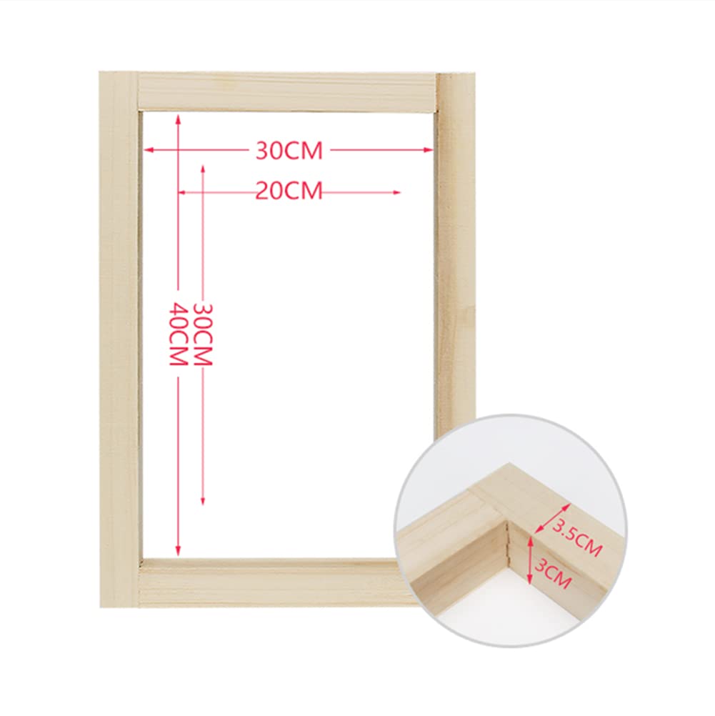 EsportsMJJ Telaio in legno per serigrafia con telaio in fibra di poliestere 80T bianco con telaio in rete stampata a rete - 30 x 40 cm