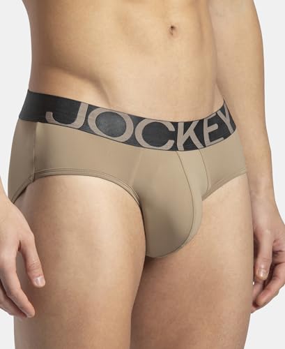 Image of Jockey IC27 Men's Tactel Microfiber Elastane Stretch Solid Brief with Moisture Move Treatment