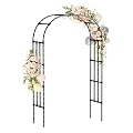 Garden Arch Trellis,4.9x8.5FT Metal Garden Arbor for Climbing Plants Outdoor,Wedding Archway for Lawn Patio Backyard Ceremony Party Decoration,Black