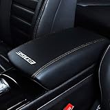 CEBAT Auto Center Console Cover Pad, Waterproof Anti-Scratch Leather Armrest Seat Box Protector Fit for Ford Edge 2015-2025, Car Interior Decoration Accessories(Black Stitches)