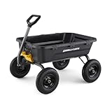 Gorilla Carts GCG-12 Super Heavy-Duty Poly Dump Garden Cart, 1,600 lb Capacity, Black