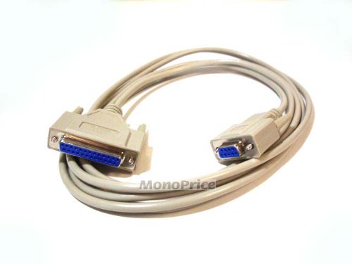 Monoprice 100484 10-Feet Null Modem DB9F/DB25F Molded Cable (100484)