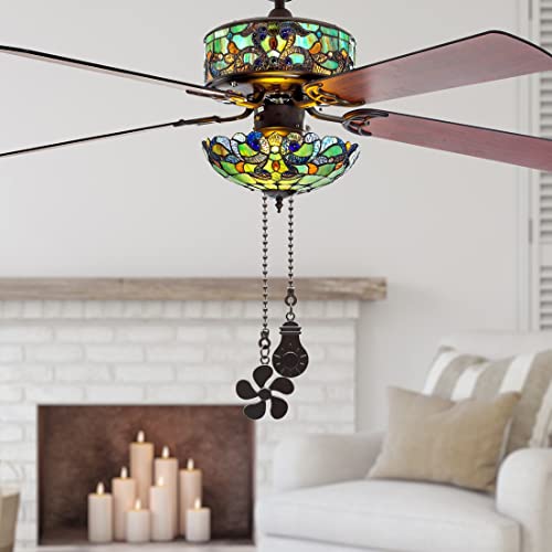 Image of DAYONE Ceiling Fan Pull Chain Kit - Bulb and Fan Pattern Extension Pendant 4PCS 12 Inch Extender With Ball Connector (ORB)