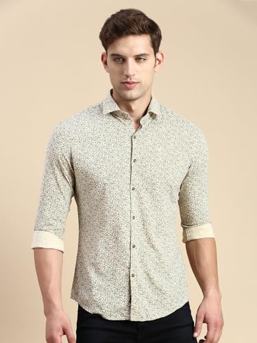 Image of SHOWOFFFF Men Printed Casual Shirt | Spread Collar Full Sleeves Cotton Shirt for Mens | Slim Fit Regular Length Shirt for Men's