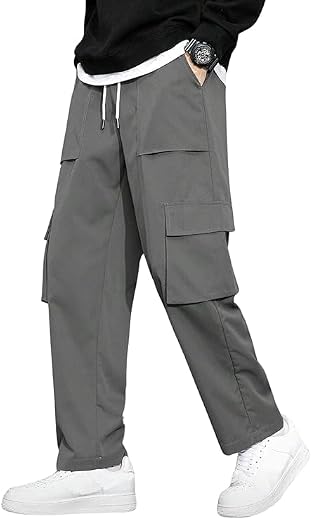 DERIKE Men Cargo Pants 100% Cotton | Relaxed Fit Utility Cargos for Men with 6 Pockets | Breathable Durable Fabric | Casua...