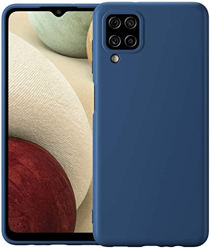 Image of DIZORO Liquid Silicone Case with Microfiber Coushioning Compatible for Samsung Galaxy A12 /M12 /F12 Shockproof Slim Back Cover, Gel Rubber Full Body Protection - Blue