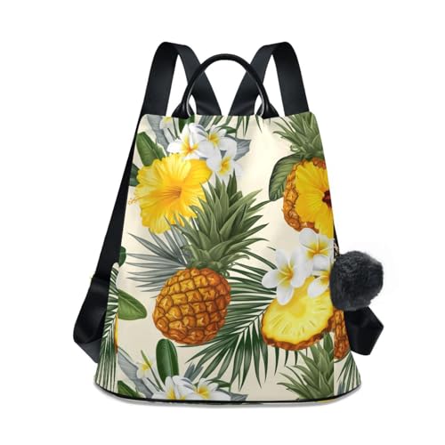 Sac à dos antivol pour femme imprimé fleurs d'hibiscus sécurisé