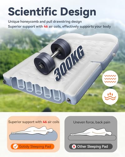 GOTIDY SUV Mattress Camping Bed, SUV Air Mattress Bed, Car Travel Inflatable Mattress Flocking Air Bed Camping Universal SUV - Camping & Home - Image 6