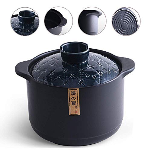 HIAQIMEI Auflauf Bratpfanne Töpfe Küchentöpfe Emailletopf, kälte- und hitzebeständig, leicht zu reinigen, antihaftbeschichtet, haltbarer, Gute Wärmeerhaltungswirkung, Blau-4,2 l Cover