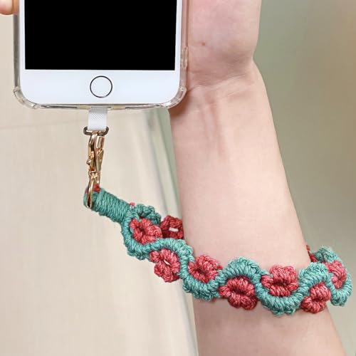 Boho Macrame Phone Wrist Strap, Cell Phone Lanyard with Tether Tab, Purple - Photo 13 sur 85