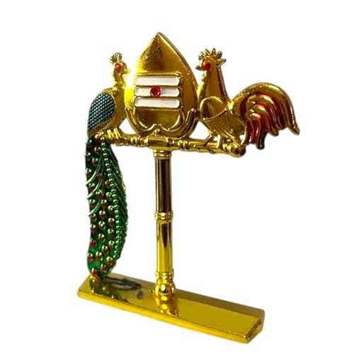 Image of Steel Murugan Vel Statue (8 cm) | Divine Lord Karthikeya Spear for Car Dashboard & Pooja Room Decor | Durable Red Vel Idol for Altar & Spiritual Gifting (with kodi)