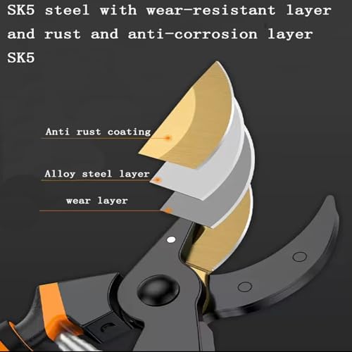 Image of Ultra Sharp Titanium Steel Pruning Shears, Cuts 3X Easier, Rust-Resistant, Effortlessly 1-Inch Cut Capacity Garden Scissors, Ergonomic Handle