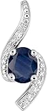  Bijouxenvogue Weißgoldanhänger mit Zirkon und Saphir