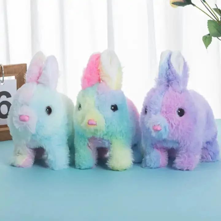 Image of Hopping Walking Bunny Toy with Sounds, Jumping Rabbit Wiggling Ears, Twitching Mouth and Nose, Educational Interactive Bunny Toy for Baby Kids