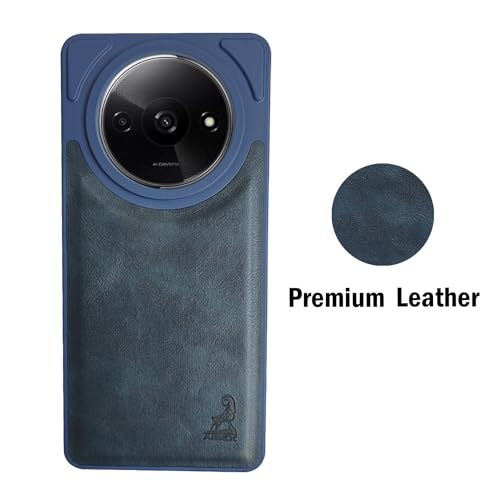 Image of AIBEX Shield Back Cover Case Compatible with Poco C61 / Xiaomi Redmi A3 Back Cover | Flexible Vegan Leather | Full Camera Protection | Raised Edges | Super Soft-Touch | Bumper Case