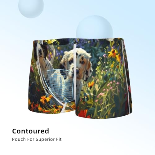 Boys' Cotton Boxer Brief Soft Underwear-Sunflower Field Spotted Dog4