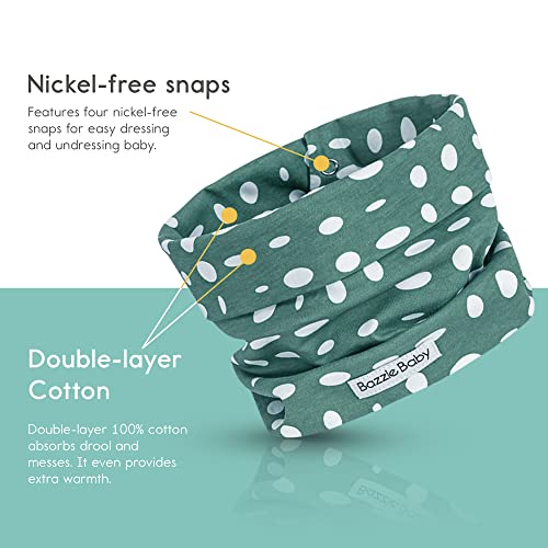 Bazzle Baby BandObib Infiinity Baby Scarf and Drool bib with snap closure & premium double layer to keep drool off clothes4
