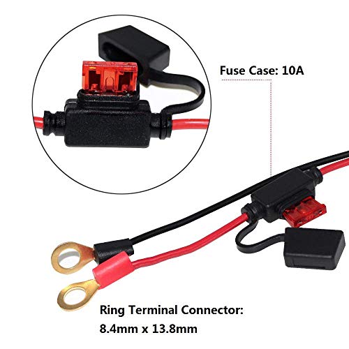 Sparking 2Ft Sae To Ring Terminal Harness Quick Connect/Disconnect Ring Terminal Assembly, 10A Fuse(2Ft) #TOP2