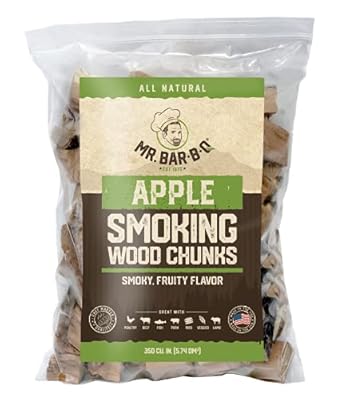 Mr. Bar-B-Q Apple Smoking Wood Chunks | All-Natural BBQ Wood Chunks | Delicious Smokey Fruity Flavor | 3.5 Pound Bag of Wood Chunks