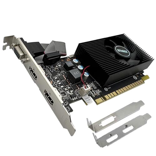 QTHREE GT 730 - Tarjeta gráfica DDR3 de 4 GB (128 bits, Dual HDMI, VGA, perfil bajo, GPU para ordenador, tarjeta gráfica de escritorio para PC, DirectX 11)