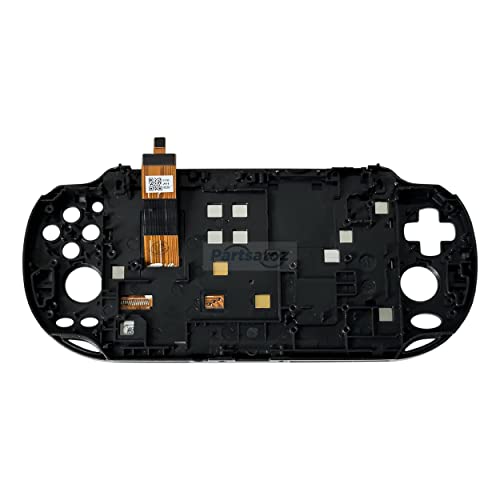 Partsatoz Tela LCD preta digitalizadora de vidro com moldura de substituição para Playstation PS Vit