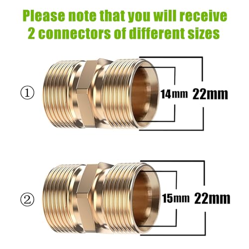 StoneBanks 10m High Pressure Washer Replacement Hose Dual M22-14mm Female Thread Connector with M22 14mm + 15mm Adapter 2610PSI Jet Wash Extension Hose Fits to Standard M22 - Image 2