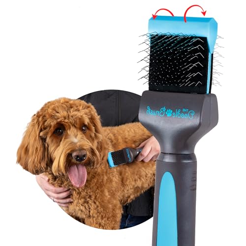 The Doodle Brush - Hundebürste für Goldendoodles & Labradoodle Einzelkopf, hundebü langhaar Pudelbürste - entfilzer hunde - zupfbürste hund, Entwirrungsbürste für Hunde Hundehaarbürste