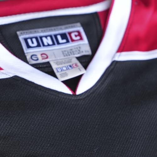 UNLC Griswold Blank Hockey Jersey – Stitched Letters & Numbers, Authentic Apparel, Breathable Polyester, Black, 2X-Large