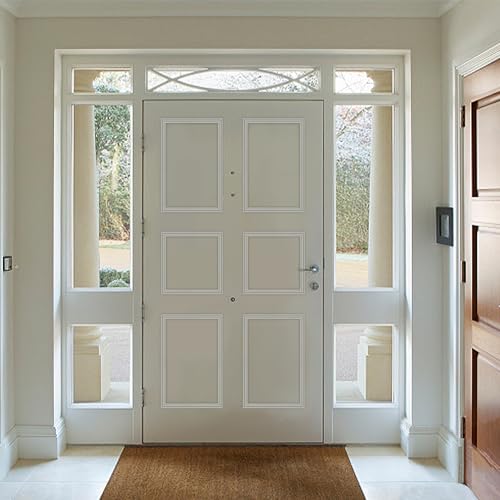 moonoom 20 Ft x 1.1\' Wall Decoration Molding Trim, White Self-Adhesive 3D Chair Rail Panel Molding, Flexible DIY Wall Trim for Mirror, Window Frame and Home Decoration