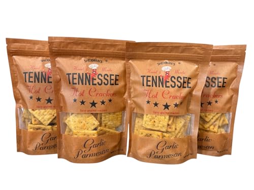 Sherman's Tennessee Hot Crackers, Garlic Parmesan. 4 pack. (6oz each),