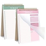 Zhswlp 2 Pack To Do List Notebook, Undated Daily Planner Spiral Notepad 104 Page A5 To Do List Pad tracking for Daily Plans, Work Study and Personal Oraganizer