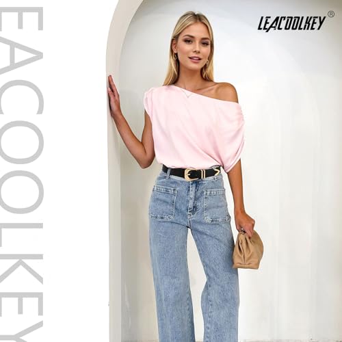 LEACOOLKEY Women's Fashion Leather Belt with Gold Buckle Ladies Waist Belts for Jeans Dress Pants — view 5