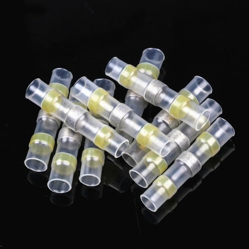 50 Pcs of Solder Seal Sleeve Heat Shrink Yellow Butt Wire Connectors Terminals