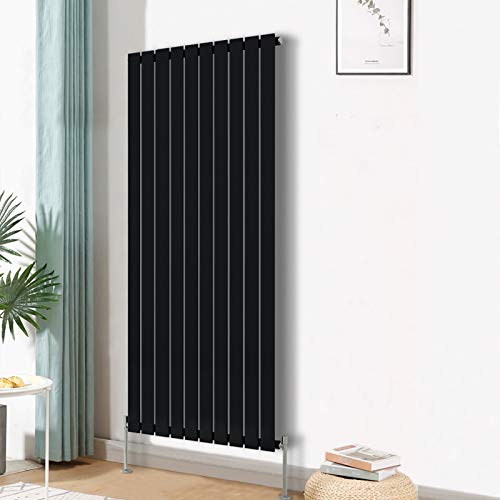 Blümme Vertical Single Flat Panel Designer Radiator Bathroom Heater Central Heating Radiators 1600 x 680mm Black
