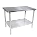 John Boos ST6-3084GSK Work Table, 84"Wx30"D - Flat, 16 Gauge Stainless Steel Top With Galvanized Undershelf