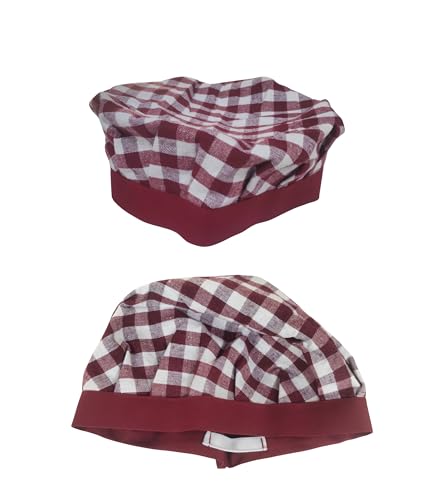 Image of Switchon Checkered Cotton Kitchen Cooking Apron with Chef Hat - Pack of 2 | Multi-Purpose Chef & Waiter Apron for Men & Women | Home, Hotels, Restaurants & Cafes | Proudly Made in India