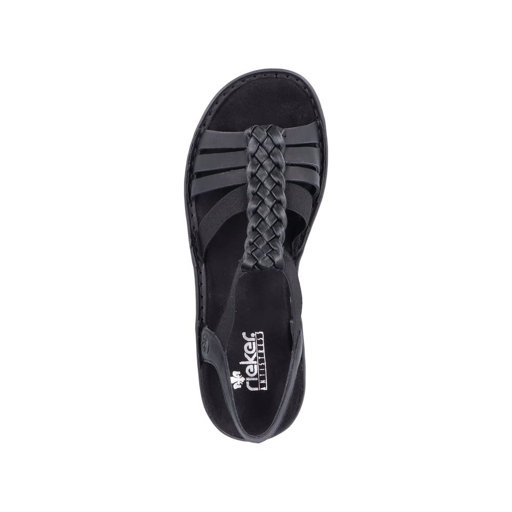 Rieker 60809-00 Damen Sandale Synthetik schwarz schwarz