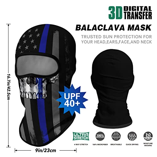 Image of Red Plume 5PCS Ghosts Skull Print Balaclava Full Face Ski Mask UV Protection for Motorcycle Riding Outdoor Sports Men & Women