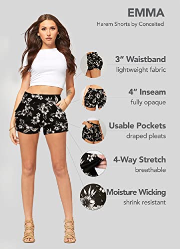 Flower Rush Shorts For Women High Waisted Shorts Women With Pockets - Comfy Soft Casual Flowy Shorts For Summer - Stretchy Womens Shorts - Small - Medium - Ns01-Nx557-Sm #TOP1