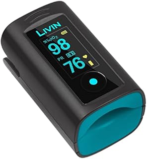 LIVIN Fingertip Pulse Oximeter w/ Pulse Rhythm Analysis, Highly Accurate Blood Oxygen Saturation Monitor for SpO2 Level & Heart Rate, Alarm & Memory Function, Auto ON/OFF, Lanyard & Batteries Included