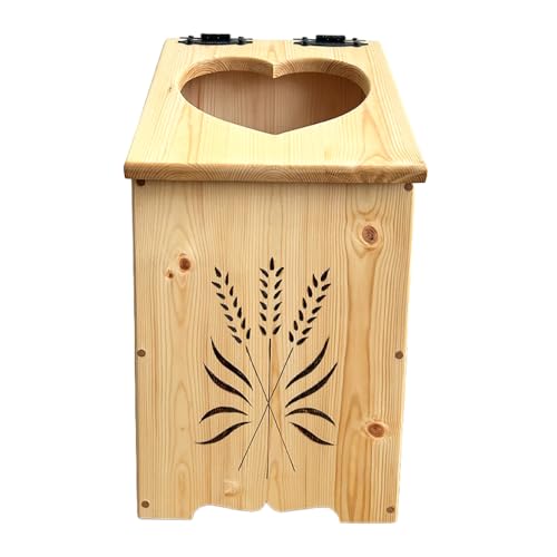 北海道産 天然木の手づくり ゴミ箱(ハート形)