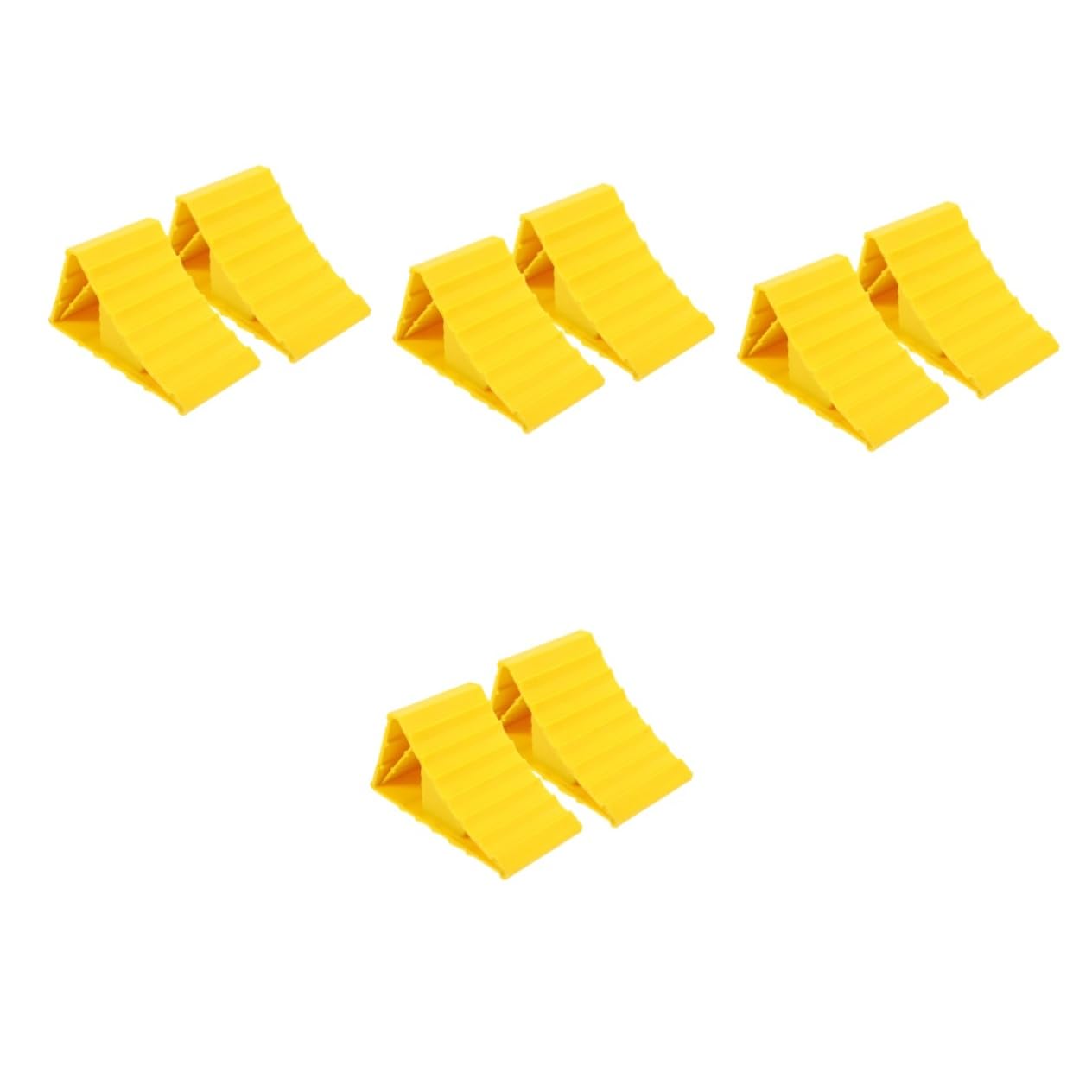 Zerodeko Calzos De Remolque Cámping Caravanas Universal Cuñas para Ruedas Accesorios para Remolques Cerrados Largo Calzo De Rueda Transportación Bloques Abs Amarillo 2 Piezas X 4