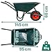VOSS.farming Schubkarre 100 Liter, 250kg Traglast, Bauschubkarre, Gartenschubkarre, Kunststoffwanne, Luftrad