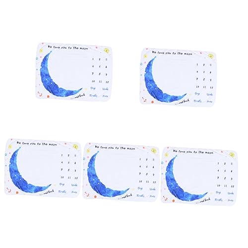 ibasenice 5 Uds Recién Nacidos Y Prop Crecimiento Manta Hito Niño Polar Franela Gráfico Decoración Infantil Recién Nacido para Mes Fondo Regalo Niños Regalos Fotos Niño Guardería Foto