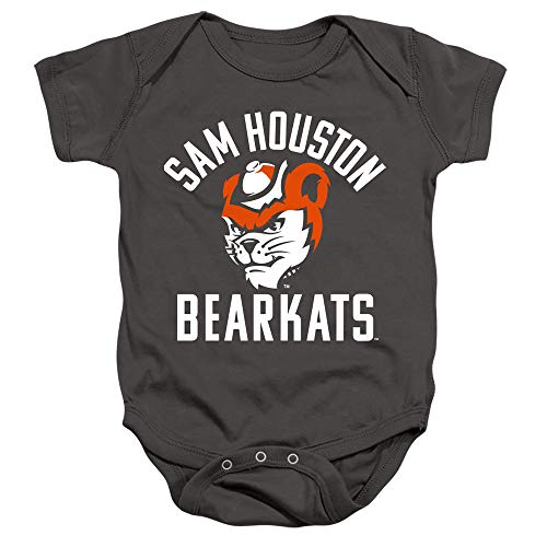 Sam Houston State University Official One Color Bearkats Logo Unisex Infant Snap Suit for Baby, Charcoal, Small (6 Months)