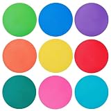 Vasolpryb Spot Markers 9 Inch 9 Pcs Non Slip Rubber Floor Markers Flat Field Cones Poly Dots for Classroom Dance Sports Soccer Basketball Speed Agility Training (9 Colors)