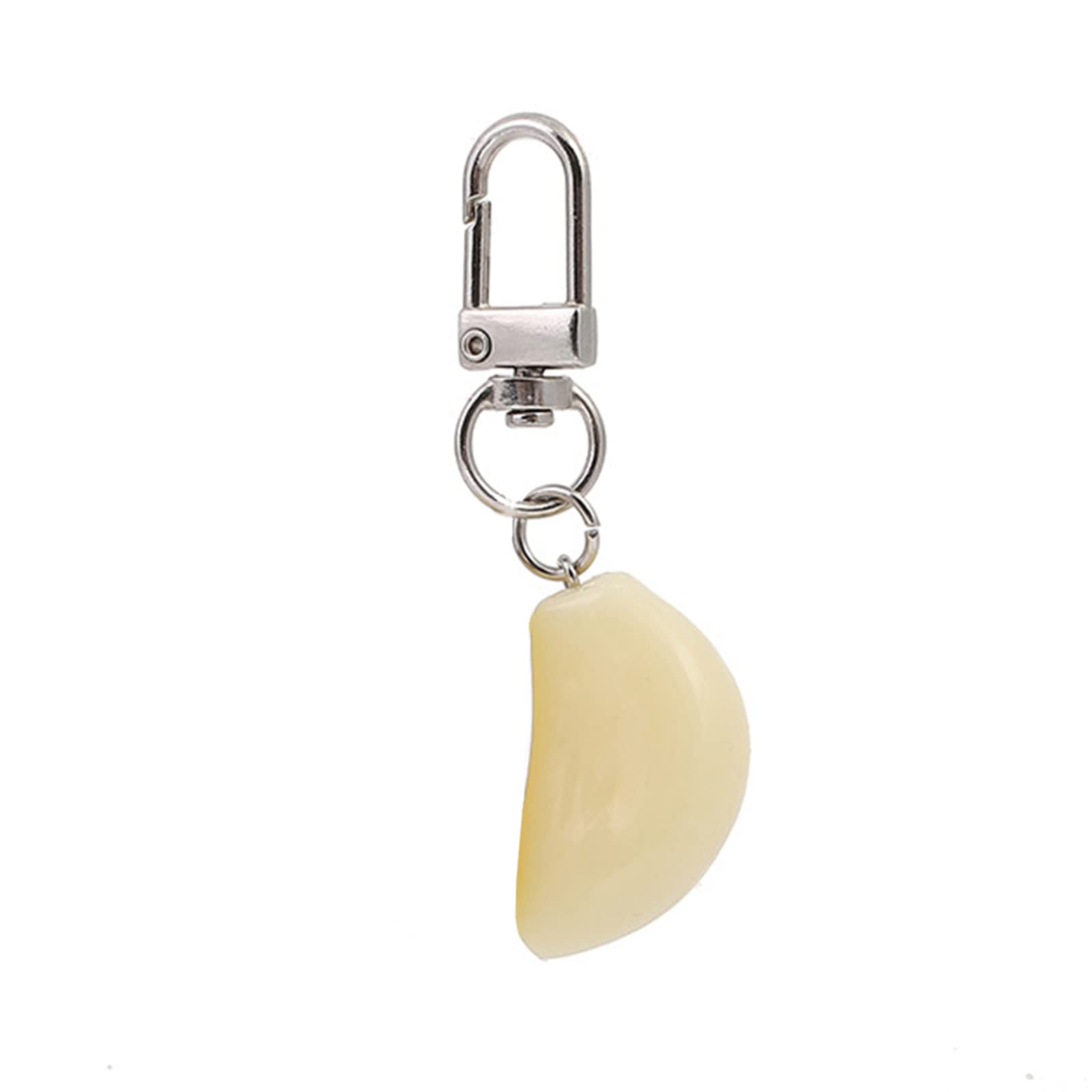 Wkldjf B Imitation Food Pendant Garlic Keychain Dangler Food Keyring With Rotary Uckle Handbag Purse Accessory