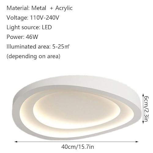 Plafonnier LED 40cm tricolore dimmable design rond moderne - 6