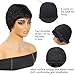YKHJH Pixie Cut Wig Human Hair For Black Women Short Straight Human Hair Wigs With Bangs Full Machine Made Wigs (Brown)