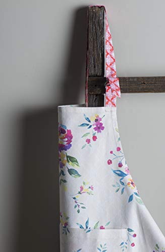 Maison D' Hermine Apron 100% Cotton 1 Piece Adjustable Neck Strap Apron With Center Pocket & Long Ties For Mothers Day Gifts, Home Kitchen, Cocktail Party, Rose Garden - Spring/Summer (27.50"X31.50") #TOP3